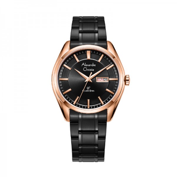 Alexandre Christie AC 8672 Rosegold Black Man MEBBRBA
